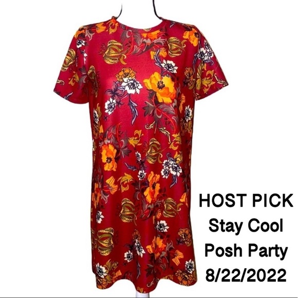 Zara Dresses & Skirts - Zara Trafaluc Floral Dress in Red & Yellow Autumn-Winter 17-18
